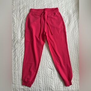 Mandala Hot Pink Jogger Scrubs